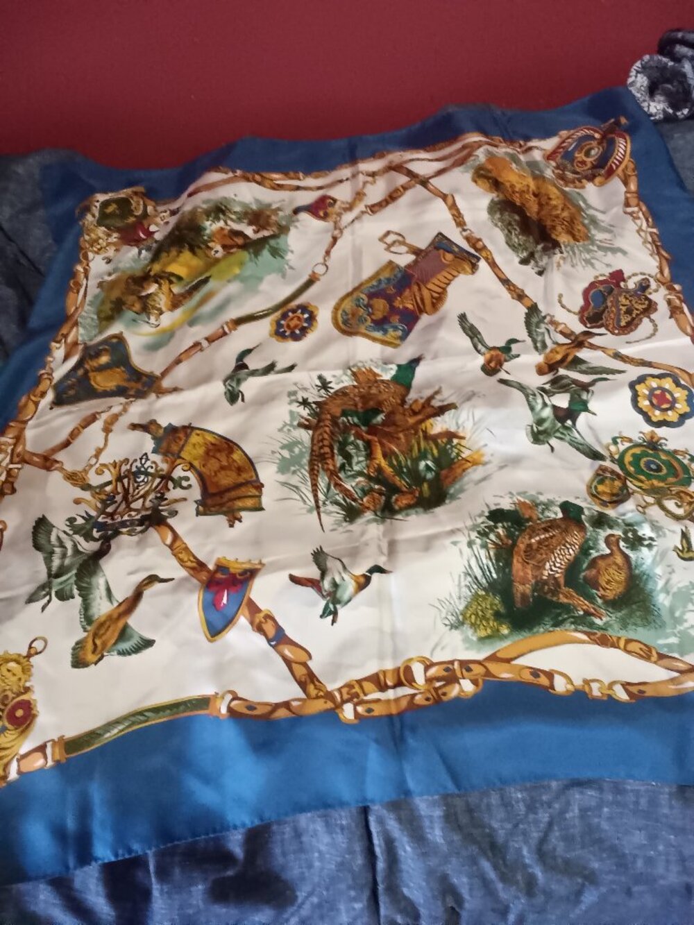 Vintage  Betty Barclay Silk Scarf  - Hunting Scenes